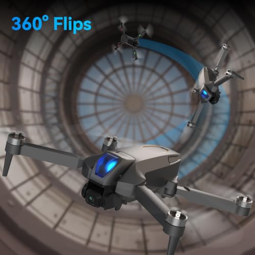 Drone with 1080P Camera 4.5″LCD Screen Remote, FPV RC Drones for Adults - color: Dark Black