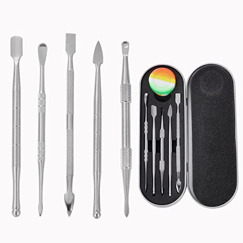 6-Piece Wax Carving Tool Set, Double-Ended Stainless Steel, Silver - color: Silver