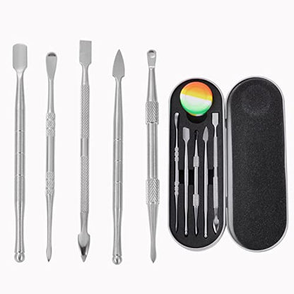 6-Piece Wax Carving Tool Set, Double-Ended Stainless Steel, Silver - color: Silver