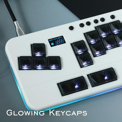 Leverless Arcade Stick Mini Keypad All-Button Arcade Controller (White) - color: White