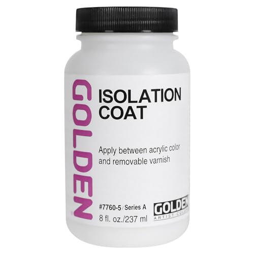Isolation Coat by GOLDEN, 8 fl. oz. Jar, Professional Acrylic Top Coat