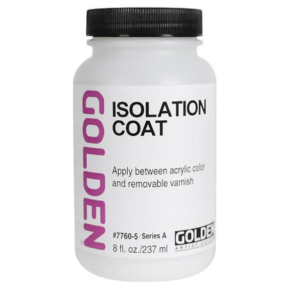 Isolation Coat by GOLDEN, 8 fl. oz. Jar, Professional Acrylic Top Coat