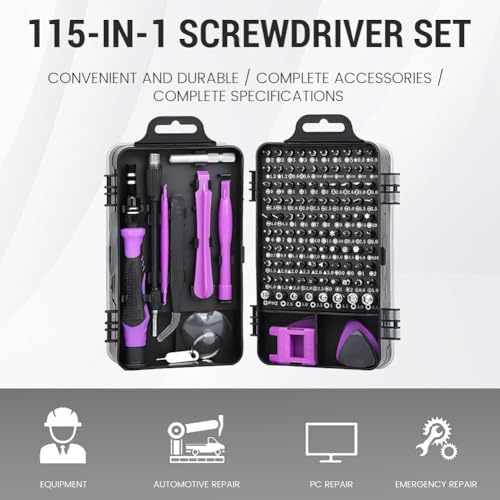 Precision Screwdriver Set, Professional Grade 115 in 1 Magnetic Repair Tool Kit for Electronics, Computer, iPhone, Laptop, Game Console, Watch, Eyeglasses, Modding, and DIY Projects
