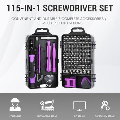 Precision Screwdriver Set, Professional Grade 115 in 1 Magnetic Repair Tool Kit for Electronics, Computer, iPhone, Laptop, Game Console, Watch, Eyeglasses, Modding, and DIY Projects