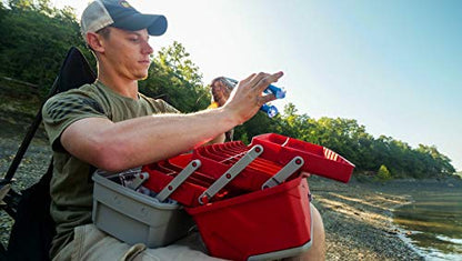 Flambeau Outdoors 6383 3-Tray Tackle Box, 32 Compartments, Red and Gray - color: Red/Gray
