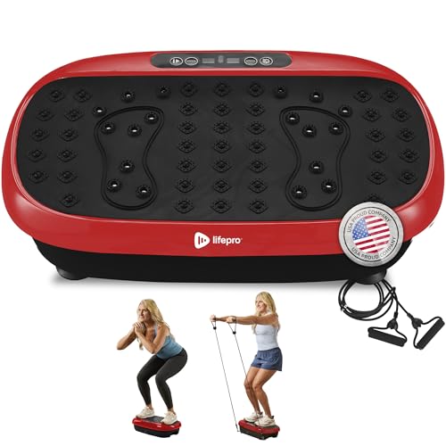 Lifepro HexaPlate Lite Compact Vibration Plate with Magnetic Acupoints - color: Red