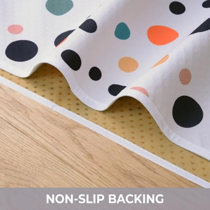Splat Mat for Under High Chair, Waterproof Washable High Chair Floor Mat - color: Polka Dot