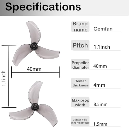 Gemfan 1611 3-Blade propellers 1.5mm for RC FPV Freestyle Tinywhoop Drone
