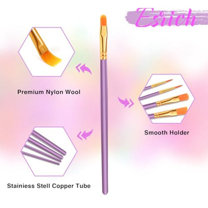 ESRICH 200PCS Paint Brushes, Paint Brush for Acrylic Painting - color: Purple, size: 200