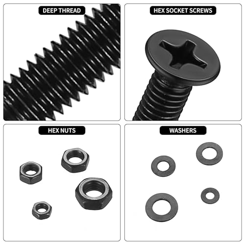 1490 Pcs M2 M3 M4 M5 Machine Screws Assortment Kit,Flat Head Screws - size: M2 M3 M4 M5 - 1490
