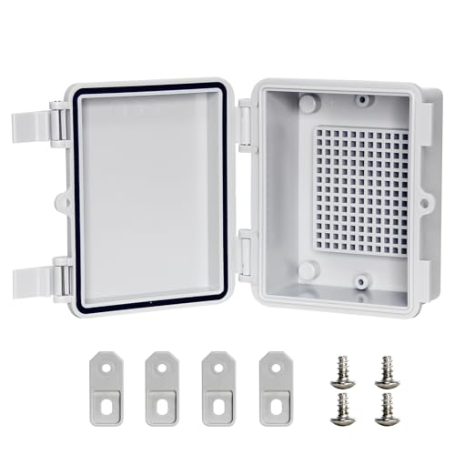 Electrical Junction Box - Outdoor Waterproof ABS Plastic Enclosure for Ships, garages, and Surveillance installations Gray Cover 4.7"x3.8"x2.2" - color: Grey Cover, size: 4.7"x3.8"x2.2"