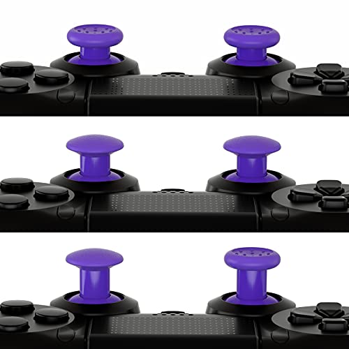eXtremeRate ThumbsGear Interchangeable Ergonomic Thumbstick for PS5 Controller, for PS4 All Model Controller - 3 Height Domed and Concave Grips Adjustable Joystick - Purple - color: Purple