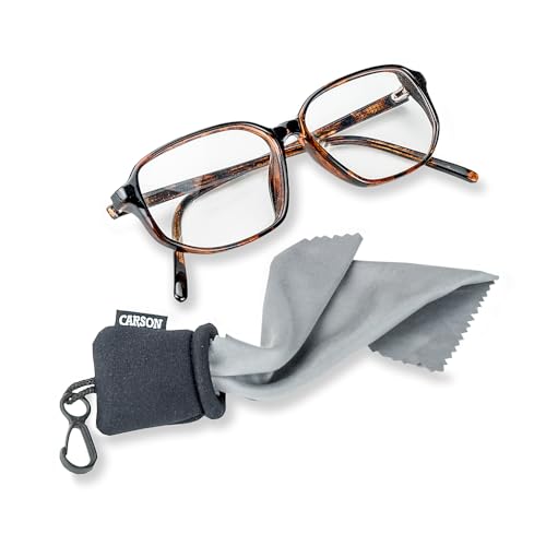 Carson Stuff-It Microfiber Lens Cloth Cleaning System for Eyeglasses, Smartphones, Tablets, Optics, Lenses, Cameras and More - color: Black