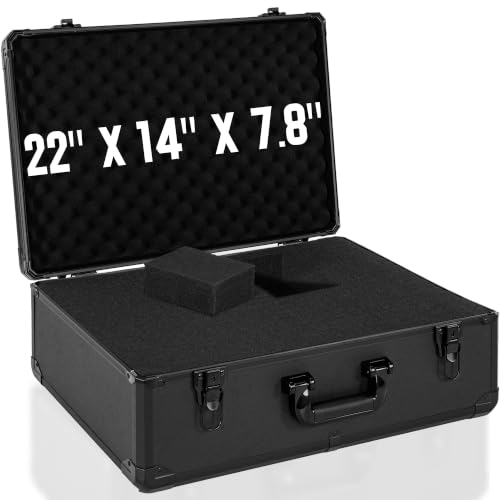 22 Inch Carrying Case with Customizable Pre-Diced Foam - size: 22.1x14.2x7.8 Inch