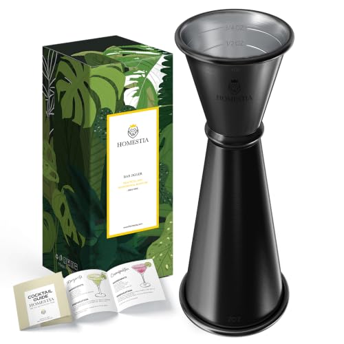 Homestia Jigger for Bartending, 2 oz 1oz Double Measure Cocktail Cup, Black - color: 1-Pack Black