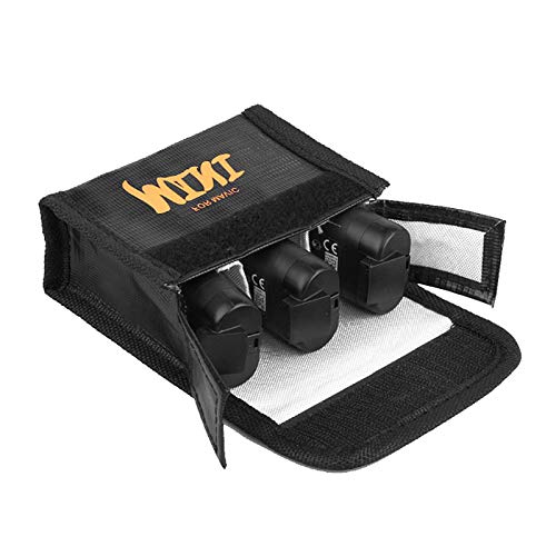 Micro Traders Battery Safe Bag Storage Sack Pouch Fireproof Explosion-Proof Charge Protective Guard for 3Pc Li-po Battery Protection Compatible with DJI Mavic Mini