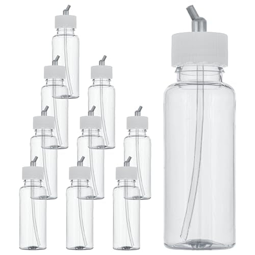 Master Airbrush Pack of 10, TB-009 Empty 3.4 oz (100cc) Plastic Jar Bottles - size: 3.4oz - Plastic - 30°