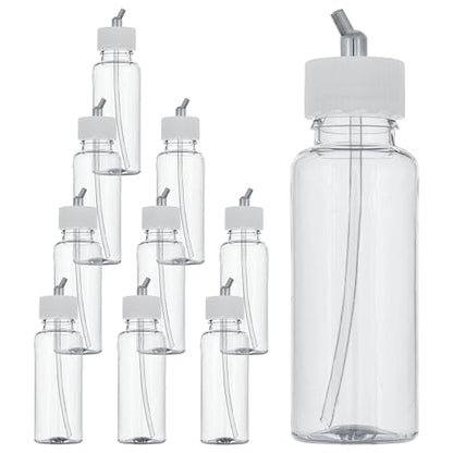 Master Airbrush Pack of 10, TB-009 Empty 3.4 oz (100cc) Plastic Jar Bottles - size: 3.4oz - Plastic - 30°
