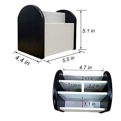 Rotating remote control caddy wood pen/pencil holder for desk organizer Simple black and white small item storage box HeBen7025