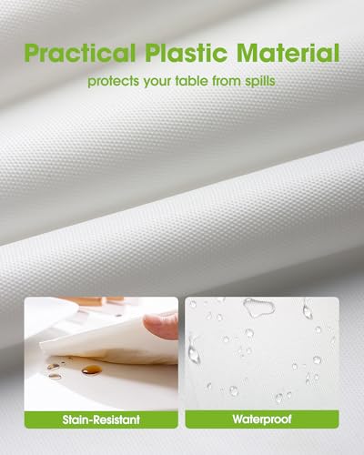 Pureegg Plastic Table Cloth Disposable 6 Pack, 54 x 108 Inch, White - color: White, size: 54" X 108" Rectangle