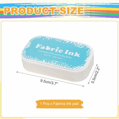 MECCANIXITY Ink Pads for Stamps, 3.7x2.2 Inch Fabric Ink Pad for Cloth, Wood, Paper, Fingerprint, DIY Card Making, Lake Blue - color: Lake Blue