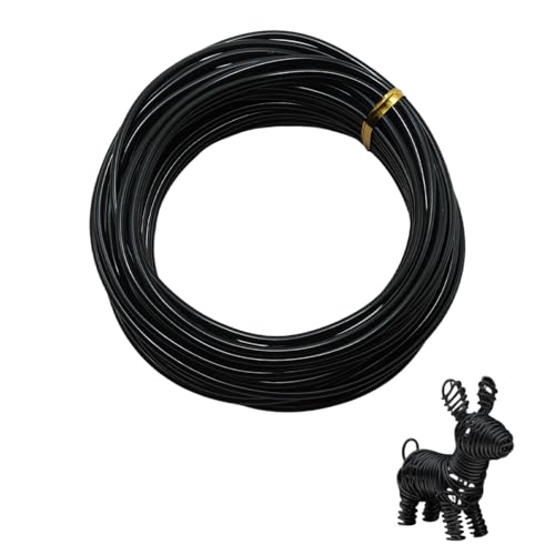 9 Gauge(3mm) Aluminum Craft Wire, 33Ft Bendable Metal Wire, Black - color: Black, size: 3mm
