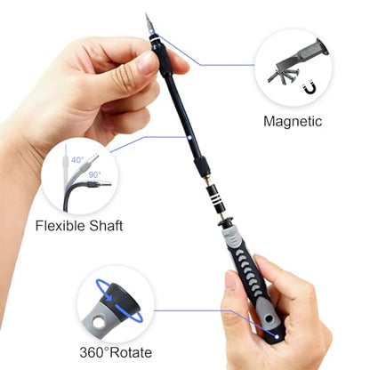 Screwdriver Set 130 in 1 Small Precision Screwdriver Set, Magnetic Precision Bits - Computer, Laptop, Jewelers, Game Controller, Electronics, Phone Repair Kit - color: Blue