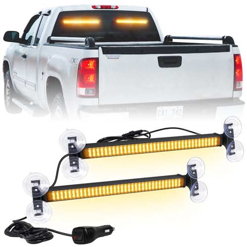 XRIDONSEN 2X 17.7 inch Traffic Advisor Light Bar Amber Strobe Lights - color: Amber