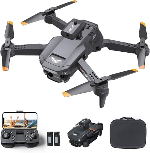 Foldable Drones with Camera for Adults, FPV Drone with WiFi Live Video for Beginners, 2 Batteries, Carrying Case, Altitude Hold, Gifts Drone for Adults
