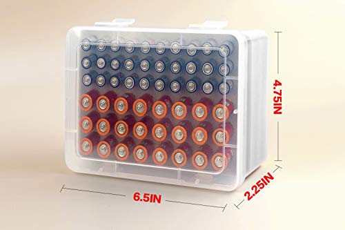Battery Organizer Storage Box, Garage Case Holder for 24* AA, 30* AAA Batteries (Bag Not Include Batteries Pack) (white) - color: white