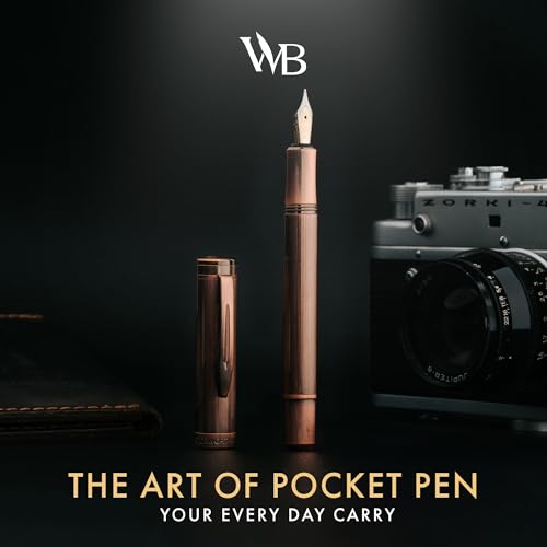 Wordsworth & Black Mini Pocket Fountain Pen for Writing, Medium Nib, Copper - color: Copper