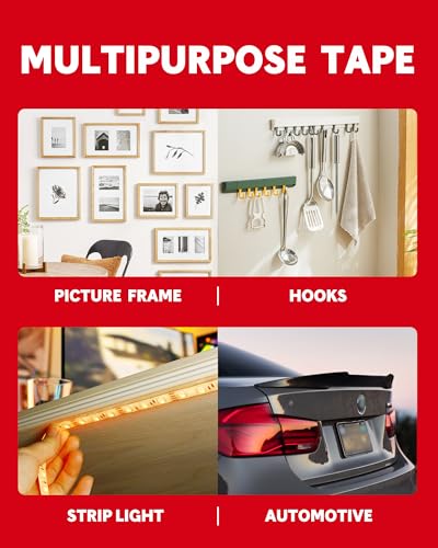 HitLights Double Sided Tape Heavy Duty, Strong Adhesive, 50ft x 0.5in - size: 0.5 in x 50 ft
