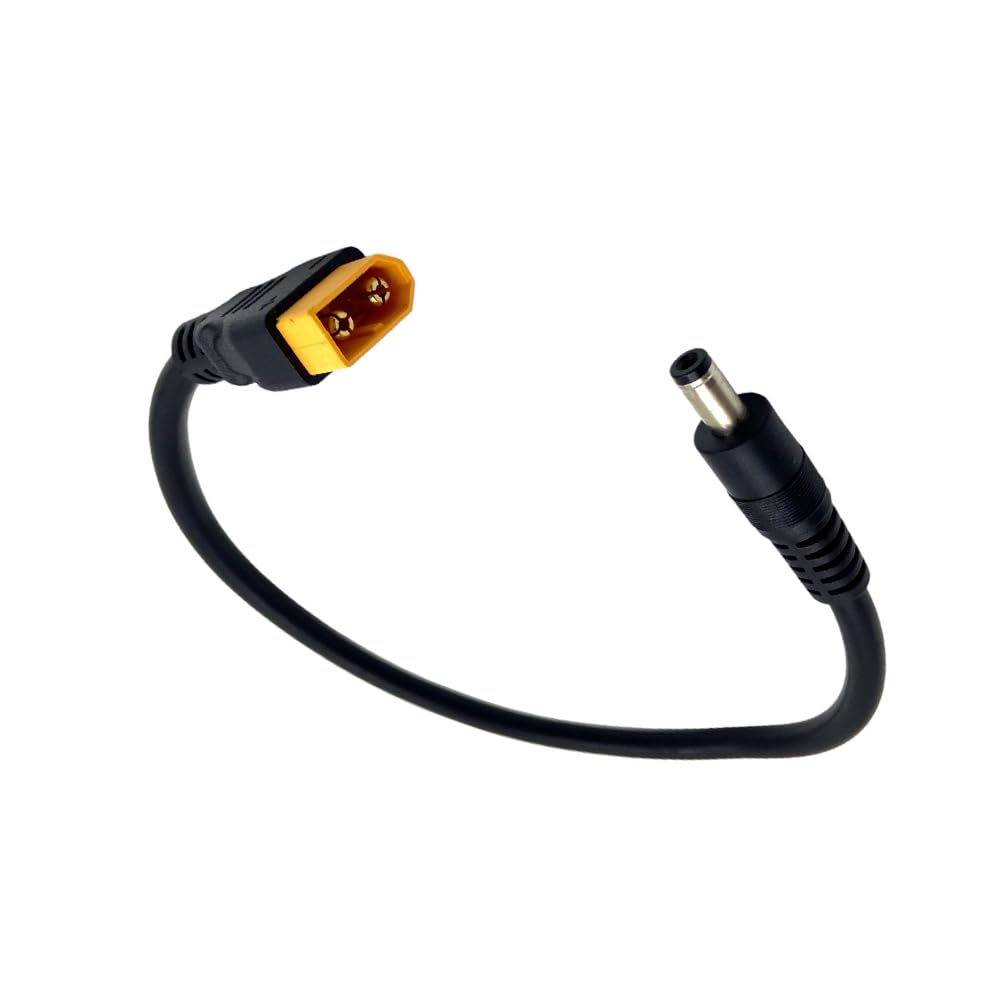 DC5521 Male to XT60 Male Cable 14AWG,XT60 to DC Cable Line 5.5mm X 2.1mm DC Power Cord for FPV Display Power Supply 30cm(1ft) - style: XT60 M to DC5521 M
