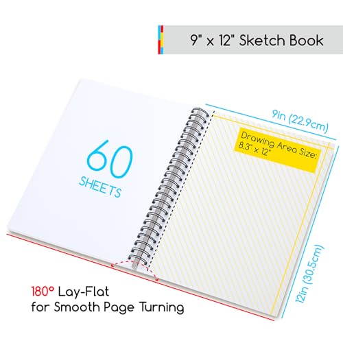 MEEDEN Mixed Media Paper Pad: 9"x12", 112lb/165gsm, 60 Sheets, Spiral Bound
