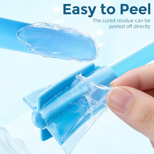 Suzzam 4pcs Silicone Resin Mixer Paddles & Spatula Set, 1/4" Hex Shank