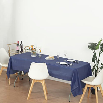 Evershine (12-Pack Heavy Duty Plastic Table Covers Tablecloth (Reusable) (Rectangle 54" X 108", Navy Blue) - color: Navy Blue, size: 12 PACK Rectangle 54" X 108"