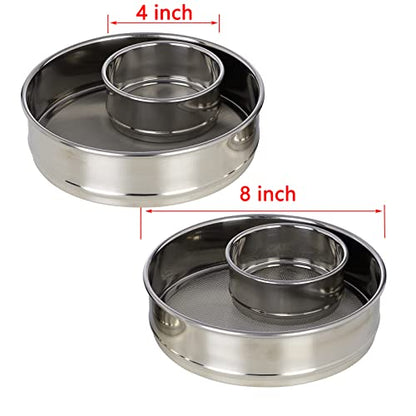 LABALPHA 18 Mesh Lab Sieves, #18 Mesh Test Sieve, 8'' Diameter, 304 Stainless Steel Wire Cloth (1mm) - size: 18 mesh (1mm)