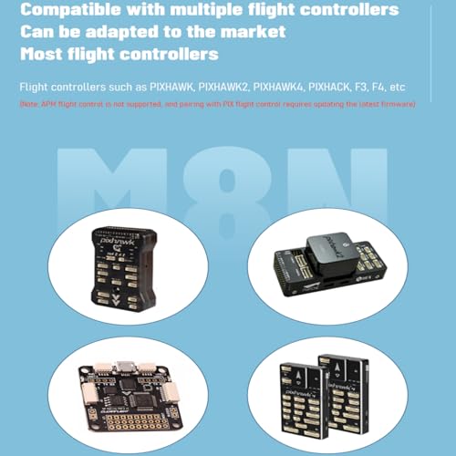 JeeFly M8N GPS Module Built-in Compass with GPS Antenna Mount for Pixhawk Flight Controller,GNSS Receiver,Support GPS GLONASS Galileo BeiDou for FPV Drones RC Robots