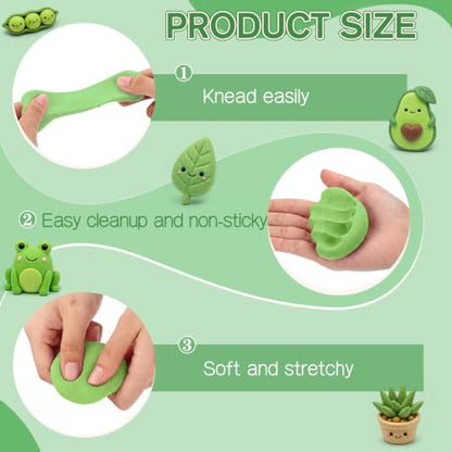 VioraWhite 48 Pcs Air Dry Clay Bulk 1.6lb Modeling Clay Kit,Light Green - color: Light Green