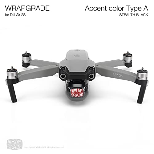 Wrapgrade Skin Compatible with DJI Air 2S | Accent Color A (Stealth Black) - color: Stealth Black