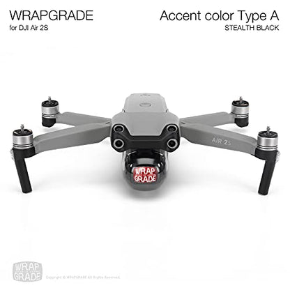 Wrapgrade Skin Compatible with DJI Air 2S | Accent Color A (Stealth Black) - color: Stealth Black