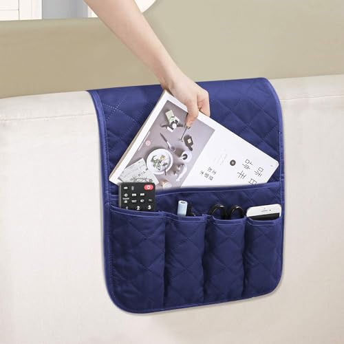 Armchair Caddy for Recliner, Non Slip Sofa Arm Organizer, Deep Blue - color: Deep Blue