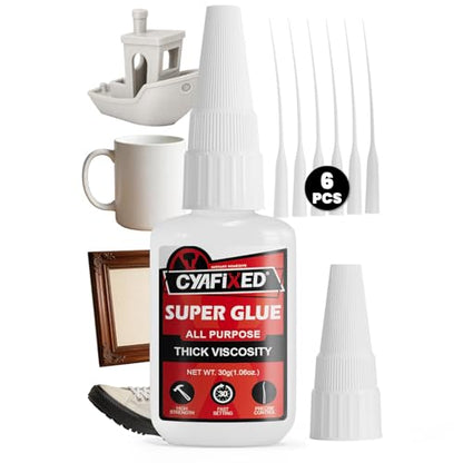 Gap Fill Thick Super Glue 30g Heavy Duty Cyanoacrylate CA Glue for Repairs - size: 1 oz