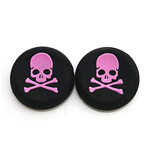 Silicone Thumb Stick Grip Cap Joystick Thumbsticks Caps Cover for PS4 Xbox One PS3 Xbox 360 PS2 Game Controllers (Pink Skull) - color: Pink Skull