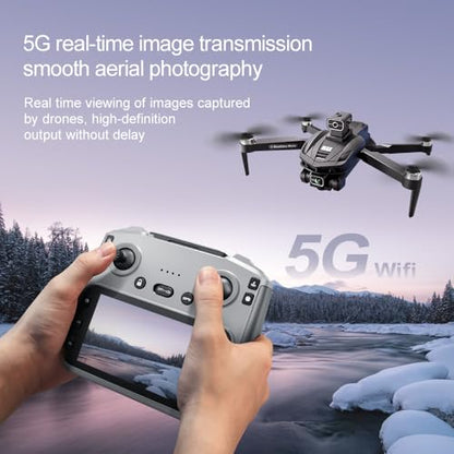 Drone With 4K UHD Camera for Adults, With GPS Drones Dual Cameras Outdoor - color: Black
