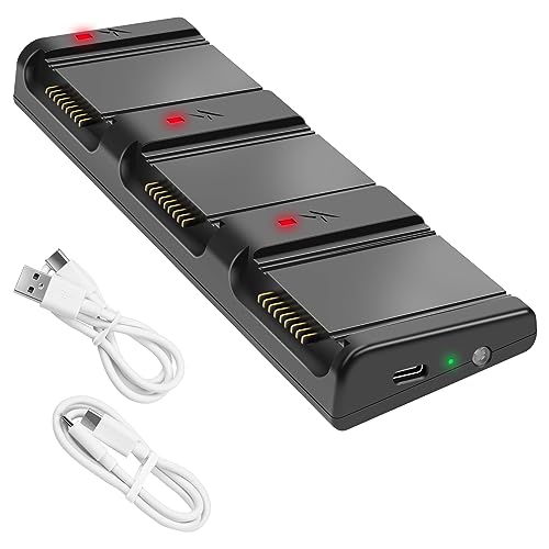 Hanatora Two-Way Charger Hub for DJI Air 3S,Air 3 Battery,Storage Charging Three Batteries in Sequence,Multi-Function Charge Drone Accessories