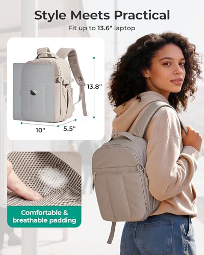 BAGSMART Small Camera Backpack for Women with Laptop Compartment, Black - color: Black