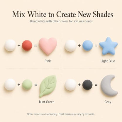 White Air Dry Foam Clay 100g/3.5oz, Soft & Easy to Mold - color: White