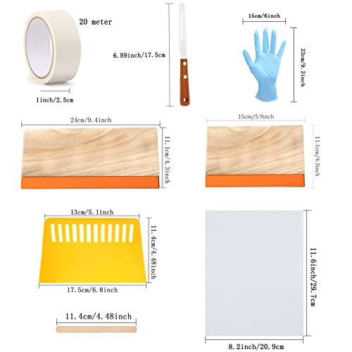 Caydo 36 Pieces Screen Printing Kit Includes 50W LED UV Exposure Screen Printing Light, 4 Sizes Silk Screen Printing Frame, Instructions, 5 Sheets A4 Inkjet Film for Screen Printing