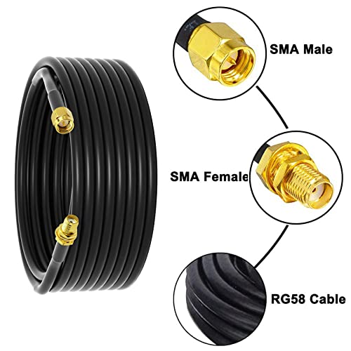 onelinkmore RG58 SMA Female to Male Cable 35Ft, 50 Ohm Copper - size: 35FT